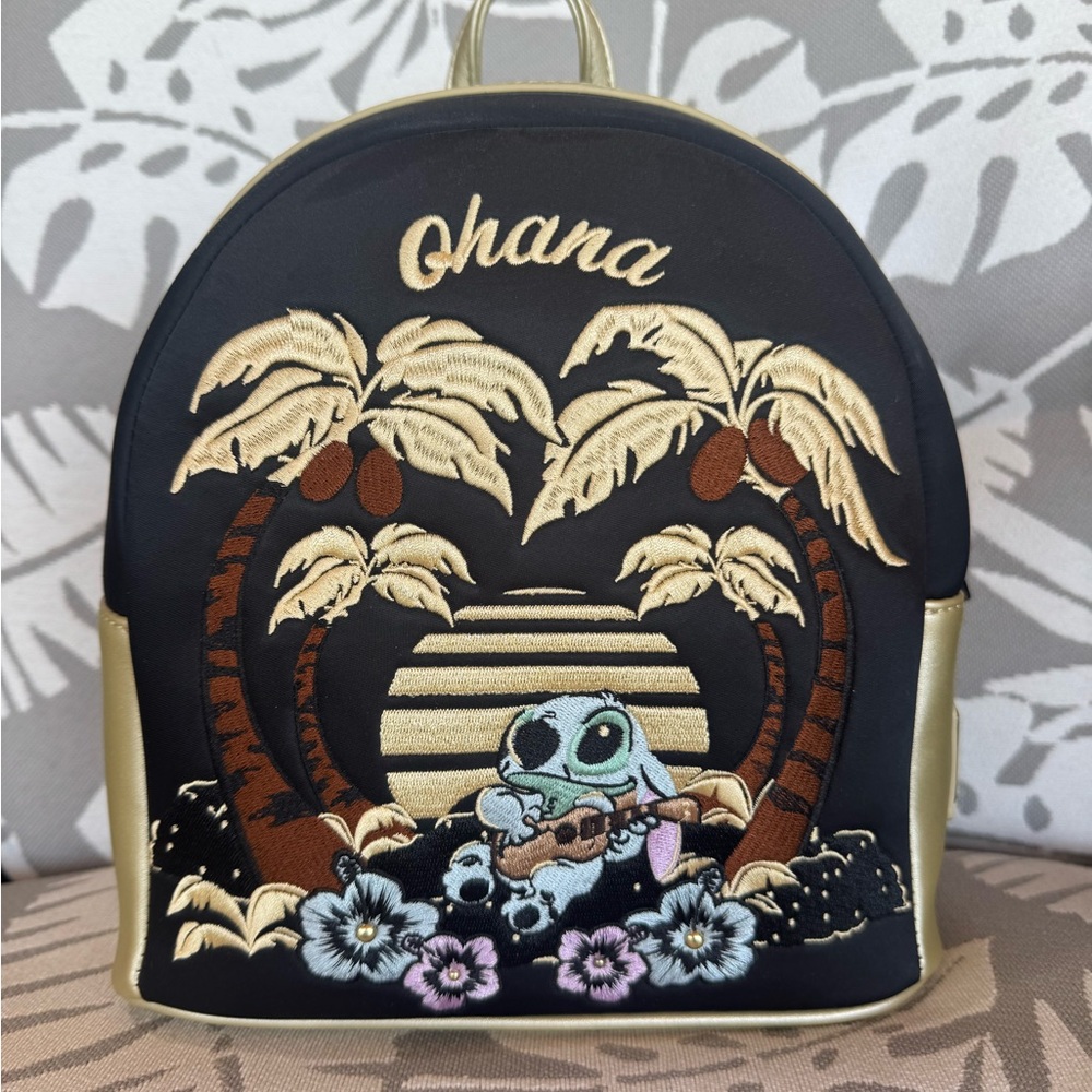 Rare Loungefly Embroidered Lilo & Stitch Ohana Mini Backpack